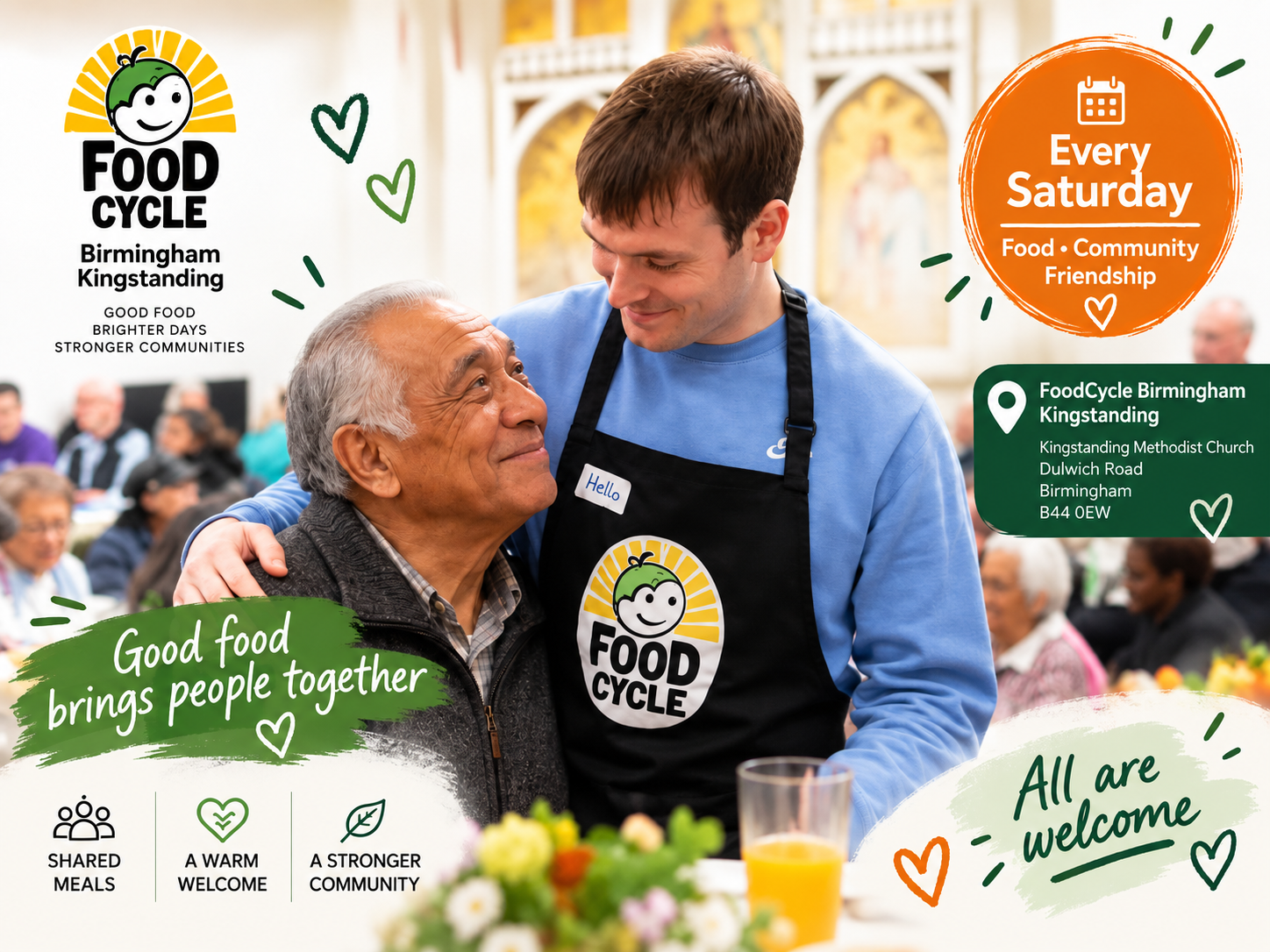 FoodCycle Birmingham Kingstanding community meal bringing generations and local people together